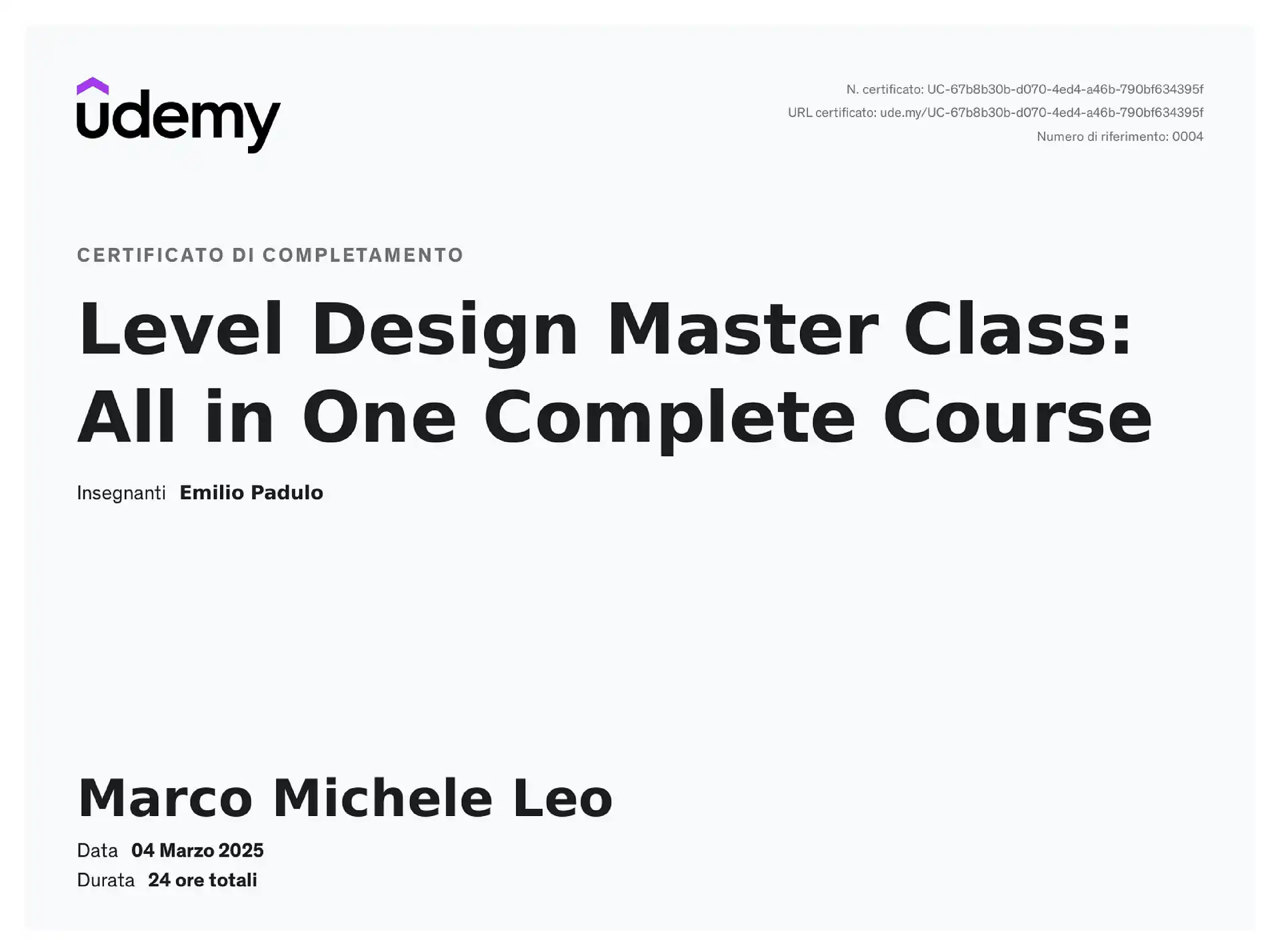 Level Design Certification